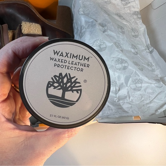 Timberland Shearling & Waxed Leather 3.25in Heel Boots w/Waximum kit, sz10 - Picture 10 of 11